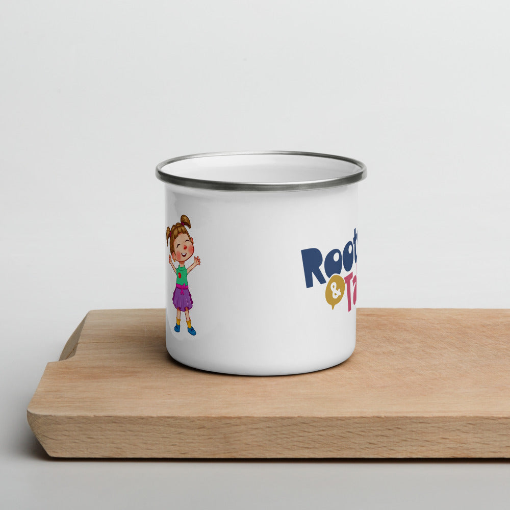 Ela Character Enamel Camp Mug, 12 oz, Roots & Talks - lifestyle photo 1