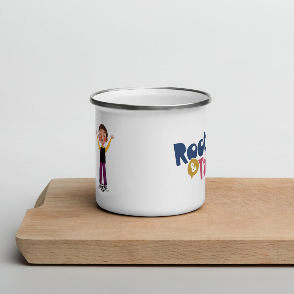 Gazi Character Enamel Camp Mug, 12 oz, Roots & Talks - lifestyle photo 1