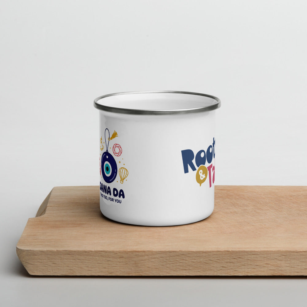 Sana Da Enamel Camp Mug, 12 oz, Roots & Talks - lifestyle photo 1