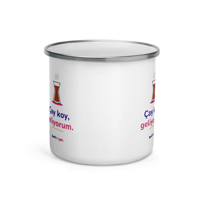 Çay Koy, Geliyorum Enamel Camp Mug, 12 oz, Roots & Talks - Front