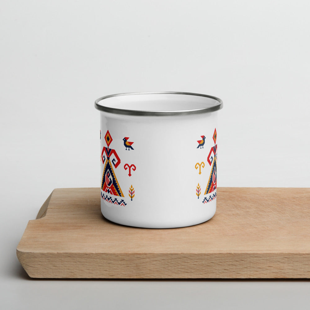 Elibelinde Enamel Camp Mug, 12 oz, Roots & Talks - lifestyle photo 1