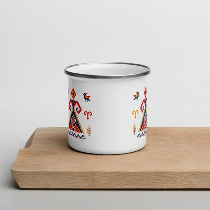 Elibelinde Enamel Camp Mug, 12 oz, Roots & Talks - lifestyle photo 1