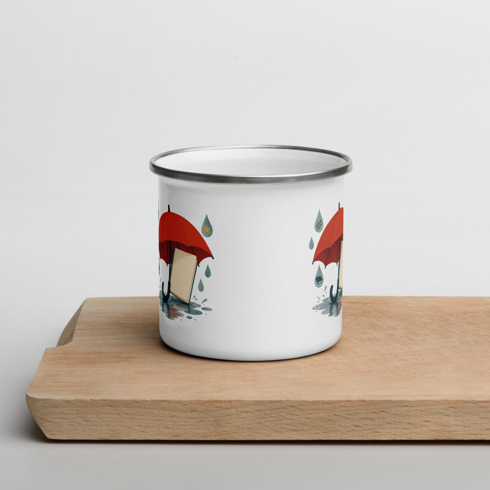 Word Umbrella Enamel Camp Mug, 12 oz, Roots & Talks - lifestyle photo 1