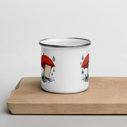Word Umbrella Enamel Camp Mug, 12 oz, Roots & Talks - lifestyle photo 1