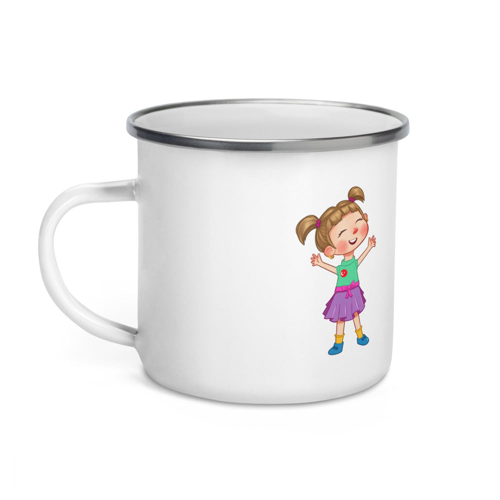 Ela Character Enamel Camp Mug, 12 oz, Roots & Talks - Left