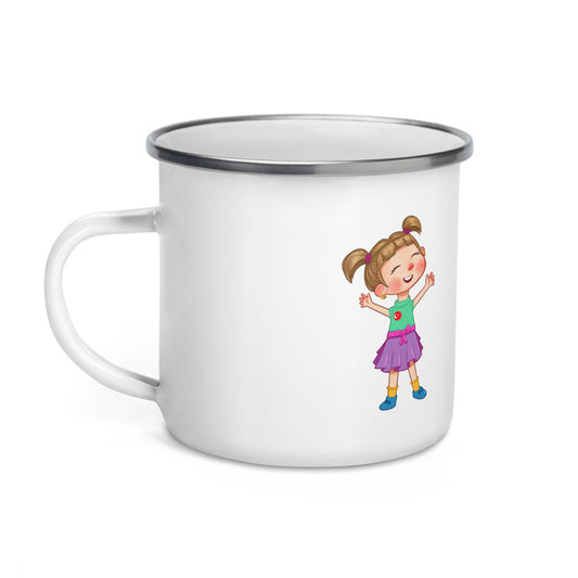 Ela Character Enamel Camp Mug, 12 oz, Roots & Talks - Left
