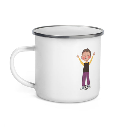 Gazi Character Enamel Camp Mug, 12 oz, Roots & Talks - Left