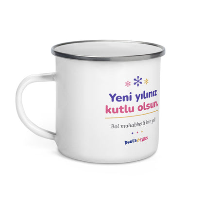 Yeni Yılınız Kutlu Olsun Enamel Camp Mug, 12 oz, Roots & Talks - Left