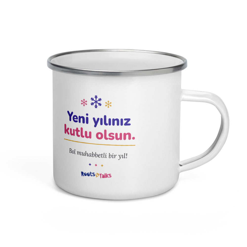 Yeni Yılınız Kutlu Olsun Enamel Camp Mug, 12 oz, Roots & Talks - product photo