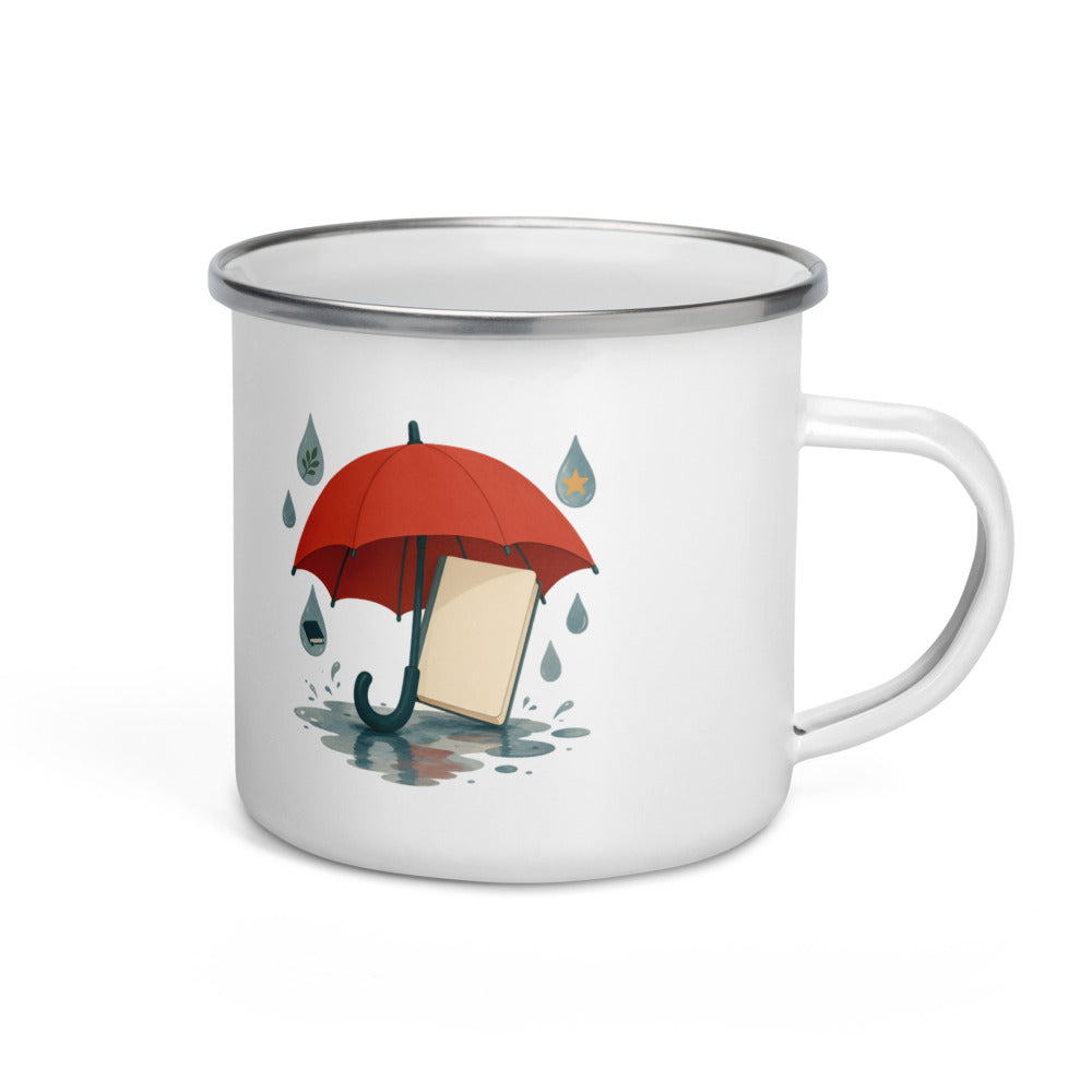 Word Umbrella Enamel Camp Mug, 12 oz, Roots & Talks - product photo