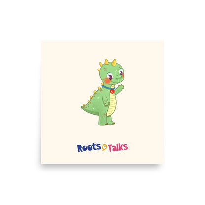 Dino Dinosaur Matte Paper Poster, Roots & Talks - product photo
