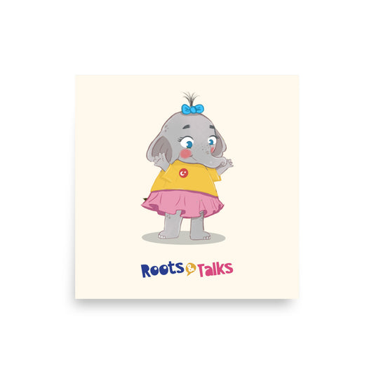 Filiz Elephant Matte Paper Poster, Roots & Talks - product photo
