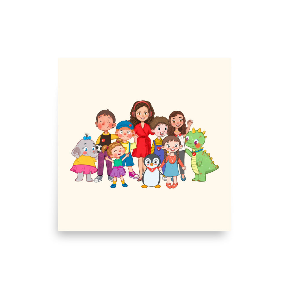 All the Characters Together Matte Paper Poster, Roots & Talks - product photo