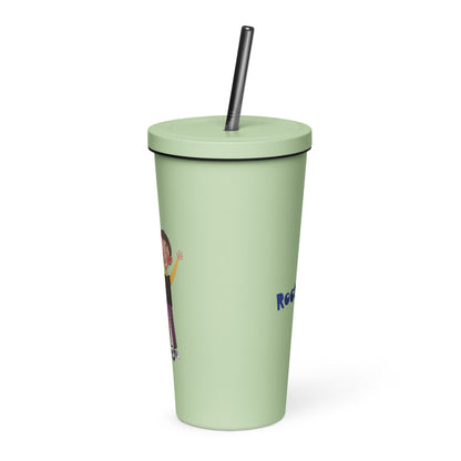 Gazi Character Insulated Tumbler with Straw, 20 oz, Roots & Talks - Mint