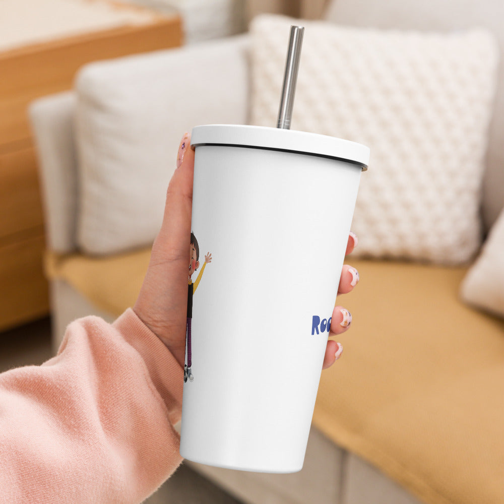 Gazi Character Insulated Tumbler with Straw, 20 oz, Roots & Talks - lifestyle photo 2