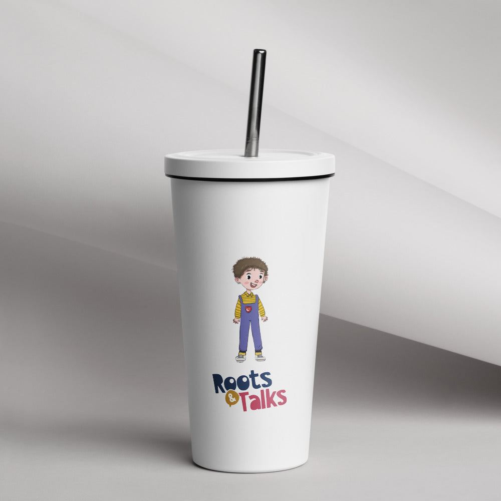Ahmet Character Insulated Tumbler with Straw, 20 oz, Roots & Talks - lifestyle photo 1