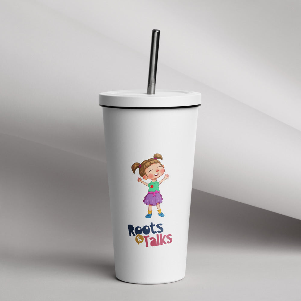 Ela Character Insulated Tumbler with Straw, 20 oz, Roots & Talks - lifestyle photo 1