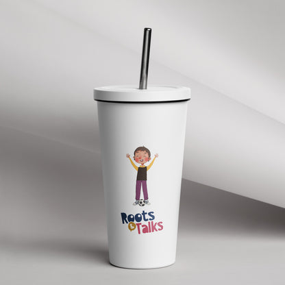 Gazi Character Insulated Tumbler with Straw, 20 oz, Roots & Talks - lifestyle photo 1