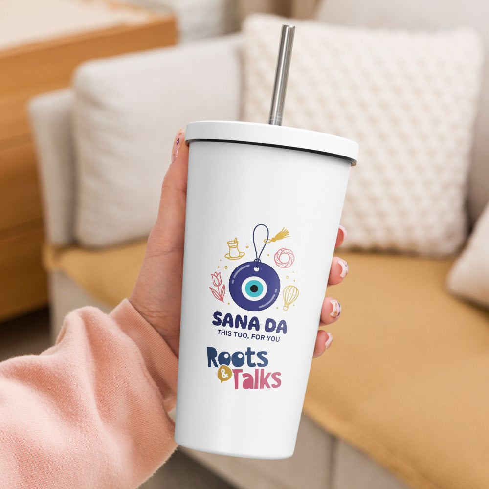 Sana Da Insulated Tumbler with Straw, 20 oz, Roots & Talks - lifestyle photo 2