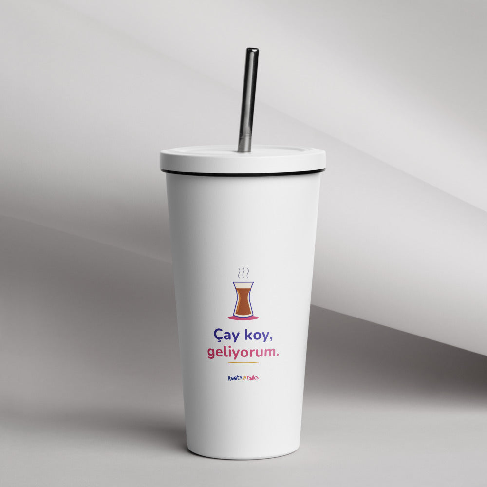 Çay Koy, Geliyorum Insulated Tumbler with Straw, 20 oz, Roots & Talks - lifestyle photo 1