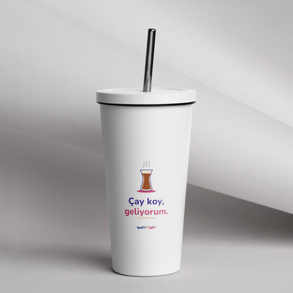Çay Koy, Geliyorum Insulated Tumbler with Straw, 20 oz, Roots & Talks - lifestyle photo 1