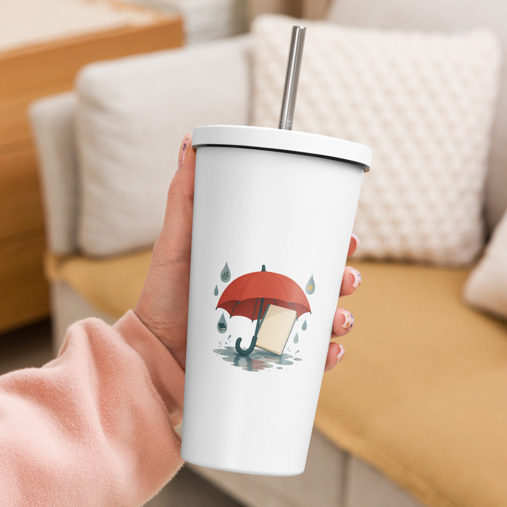 Word Umbrella Insulated Tumbler with Straw, 20 oz, Roots & Talks - lifestyle photo 2