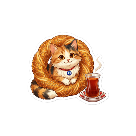 Susam the Simit Kitten Kiss-Cut Sticker, Roots & Talks - product photo
