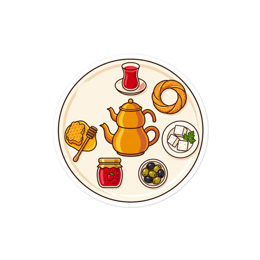 Turkish Breakfast Table Kiss-Cut Sticker, Roots & Talks - product photo