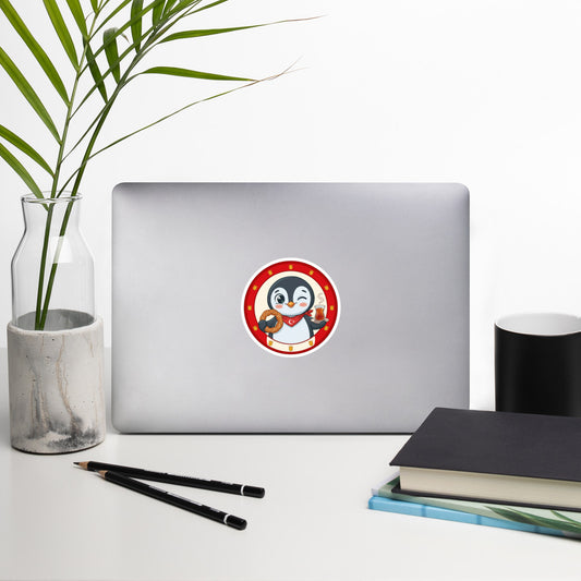 Simit and Tea Badge Kiss-Cut Sticker, Roots & Talks - lifestyle photo 1