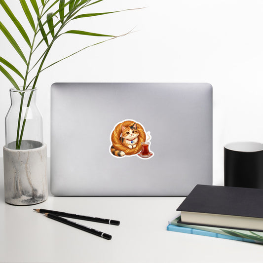 Susam the Simit Kitten Kiss-Cut Sticker, Roots & Talks - lifestyle photo 1