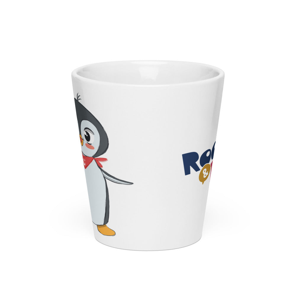 Pingucan Penguin Latte Mug, 12 oz, Roots & Talks - Front