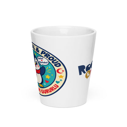 Bilingual & Proud Latte Mug, 12 oz, Roots & Talks - Front
