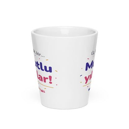 Üç, İki, Bir, Mutlu Yıllar Latte Mug, 12 oz, Roots & Talks - Front