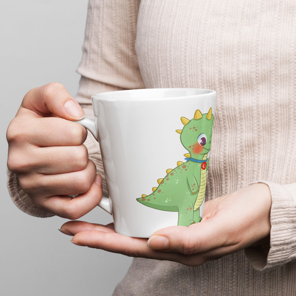 Dino Dinosaur Latte Mug, 12 oz, Roots & Talks - lifestyle photo 1
