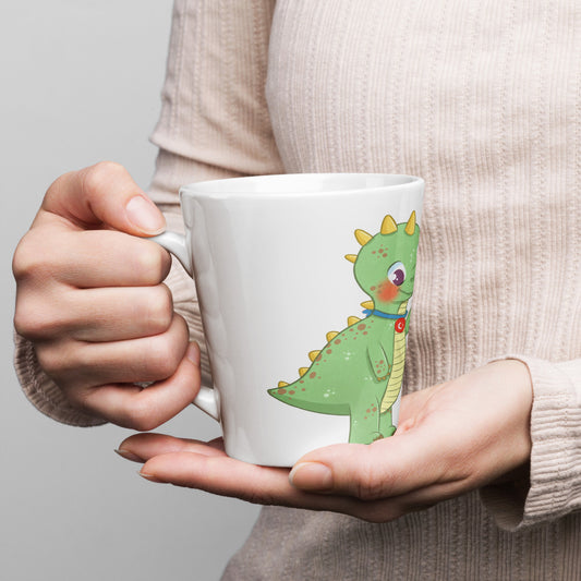 Dino Dinosaur Latte Mug, 12 oz, Roots & Talks - lifestyle photo 1