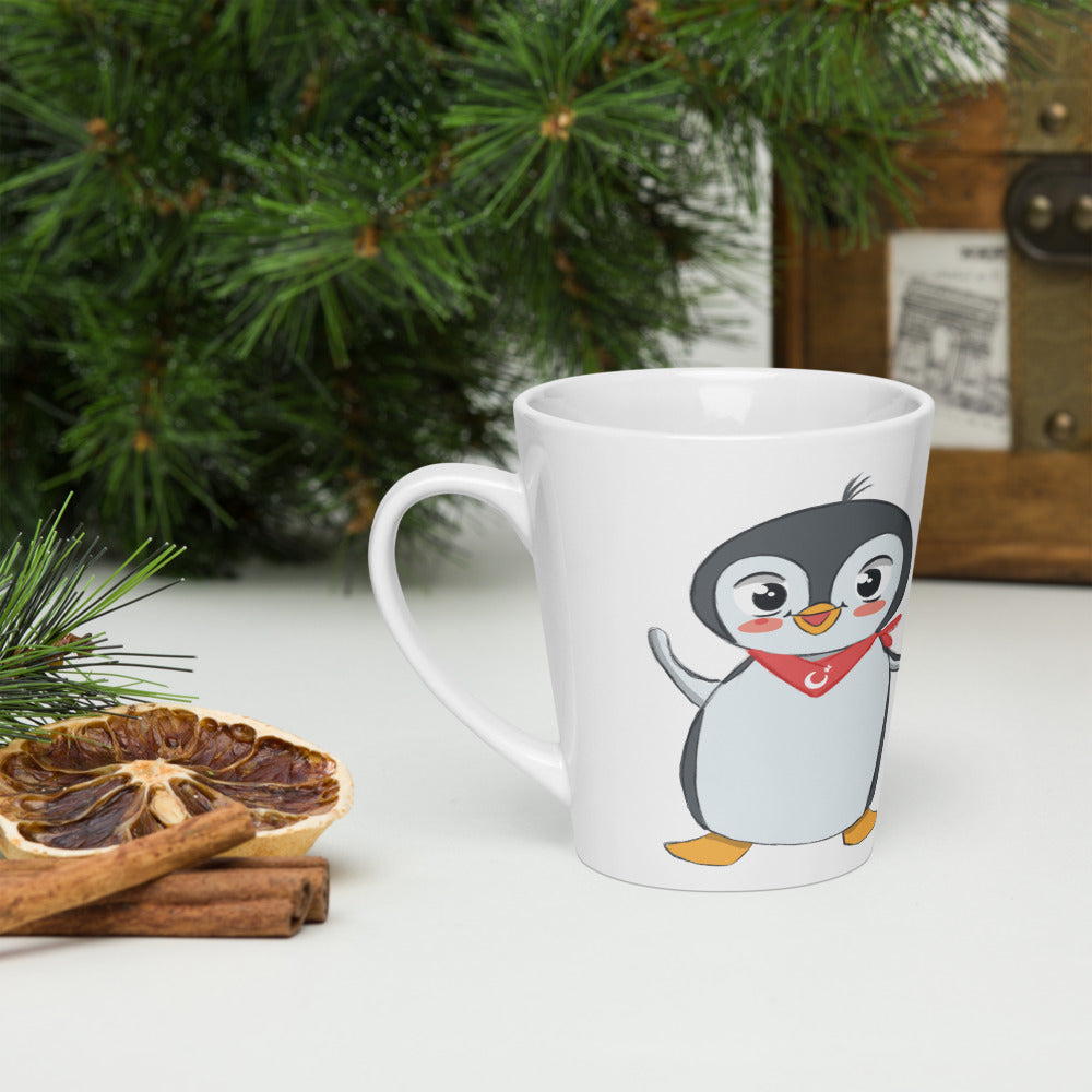 Pingucan Penguin Latte Mug, 12 oz, Roots & Talks - lifestyle photo 3