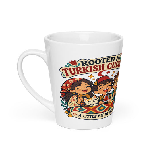 Rooted in Turkish Culture Latte Mug, 12 oz, Roots & Talks - product photo