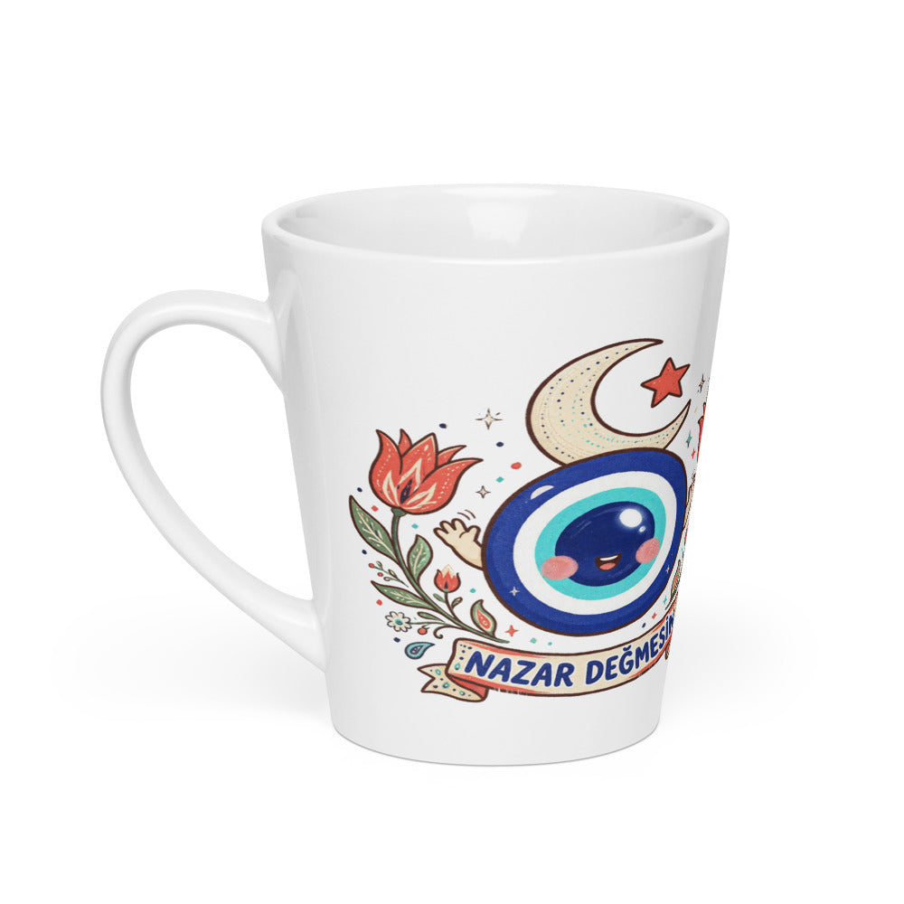 Nazar Değmesin Latte Mug, 12 oz, Roots & Talks - product photo