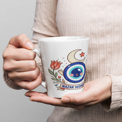 Nazar Değmesin Latte Mug, 12 oz, Roots & Talks - lifestyle photo 1
