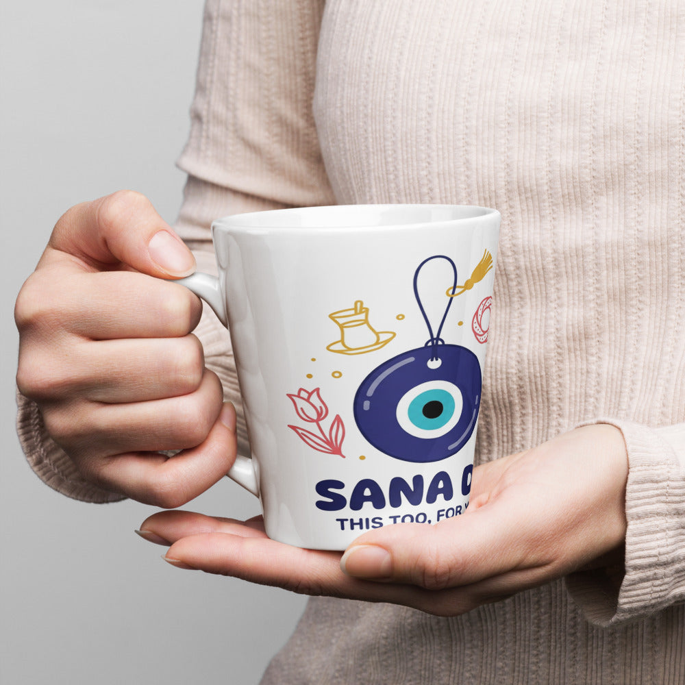 Sana Da Latte Mug, 12 oz, Roots & Talks - lifestyle photo 1