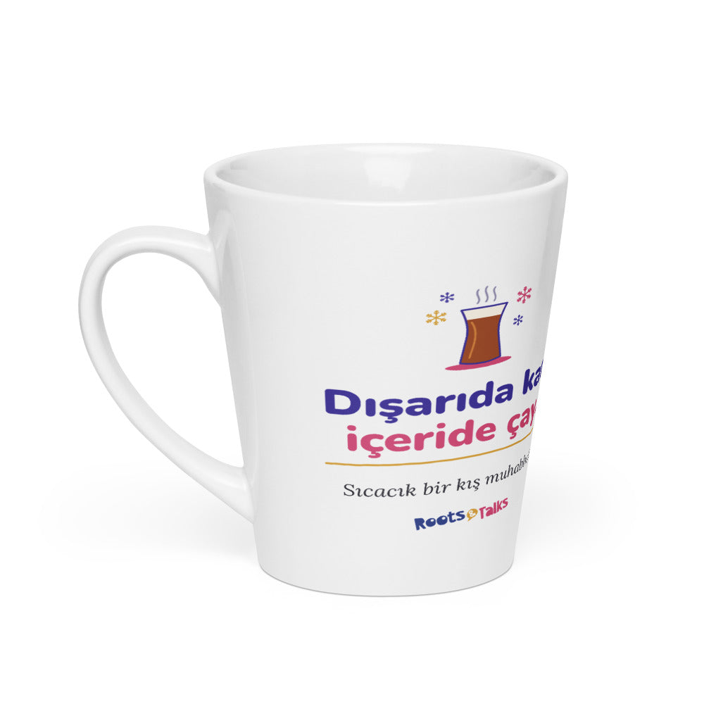 Dışarıda Kar, İçeride Çay Latte Mug, 12 oz, Roots & Talks - product photo