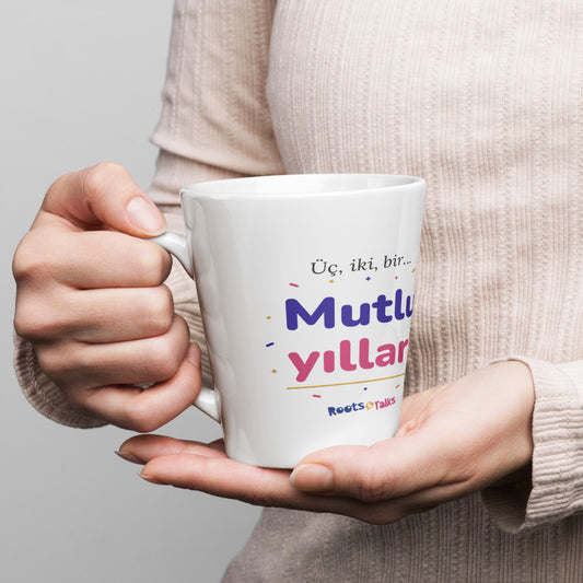 Üç, İki, Bir, Mutlu Yıllar Latte Mug, 12 oz, Roots & Talks - lifestyle photo 1