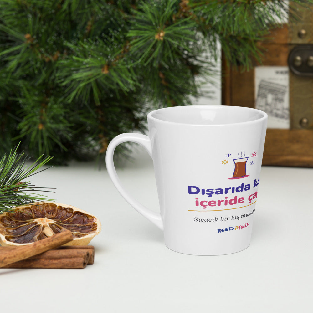 Dışarıda Kar, İçeride Çay Latte Mug, 12 oz, Roots & Talks - lifestyle photo 3