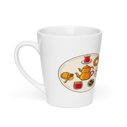 Turkish Breakfast Table Latte Mug, 12 oz, Roots & Talks - product photo