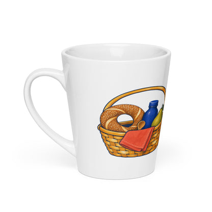 Picnic Basket Latte Mug, 12 oz, Roots & Talks - product photo