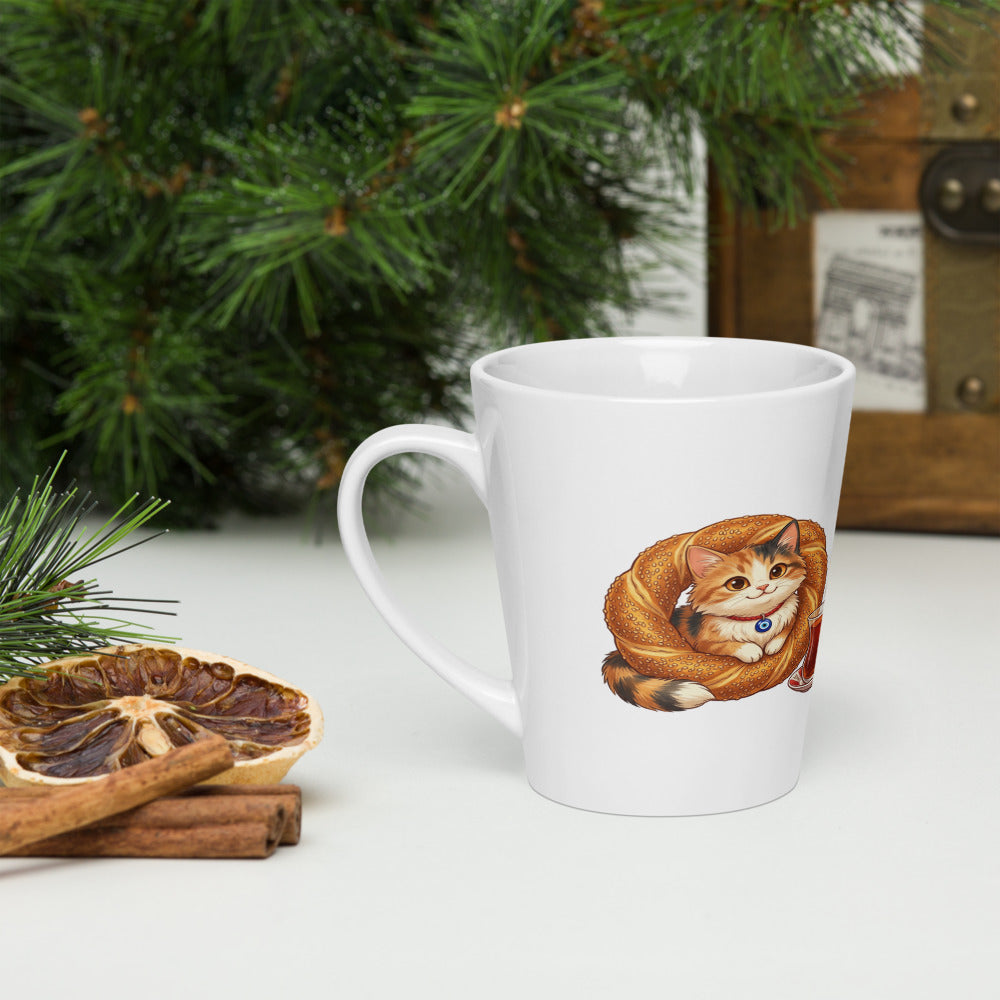 Susam the Simit Kitten Latte Mug, 12 oz, Roots & Talks - lifestyle photo 3