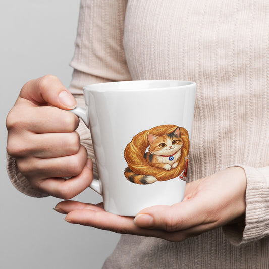 Susam the Simit Kitten Latte Mug, 12 oz, Roots & Talks - lifestyle photo 1