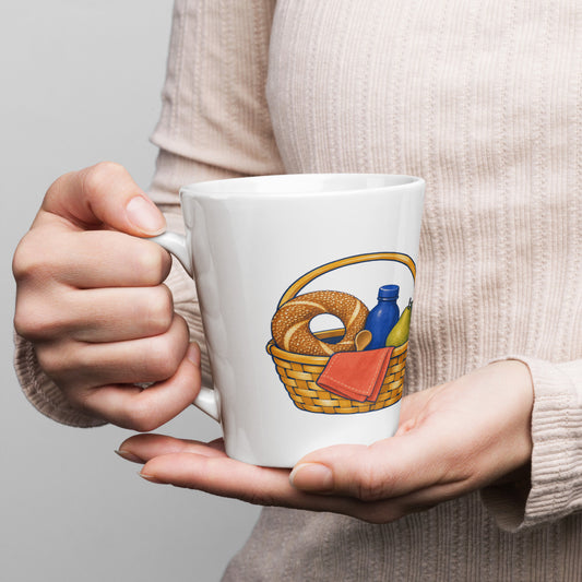 Picnic Basket Latte Mug, 12 oz, Roots & Talks - lifestyle photo 1