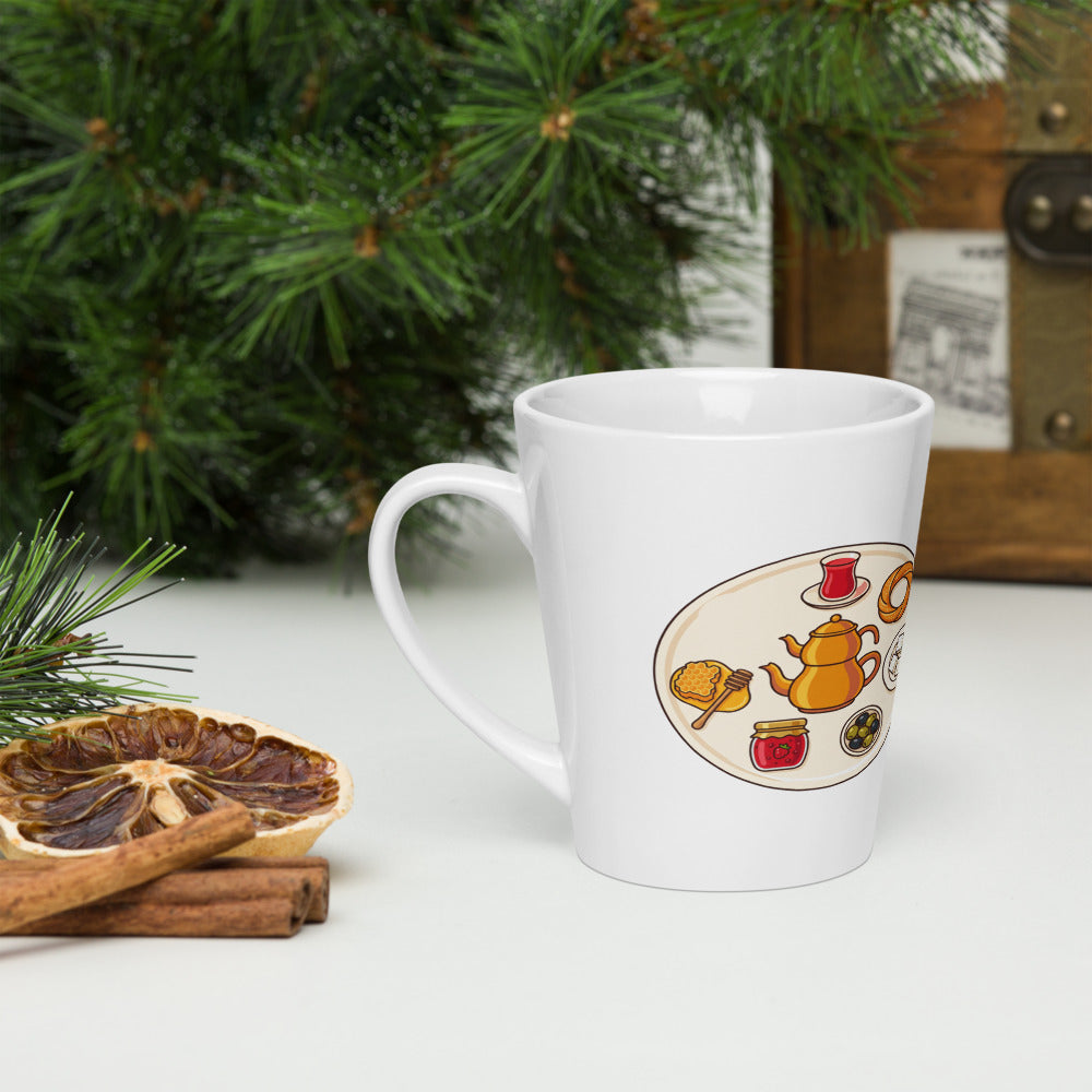 Turkish Breakfast Table Latte Mug, 12 oz, Roots & Talks - lifestyle photo 3