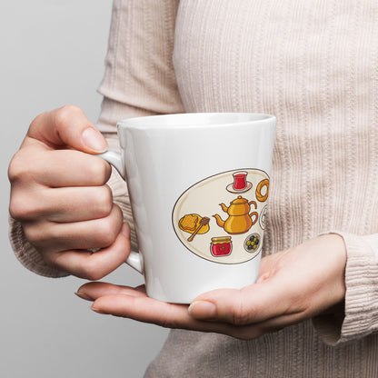 Turkish Breakfast Table Latte Mug, 12 oz, Roots & Talks - lifestyle photo 1
